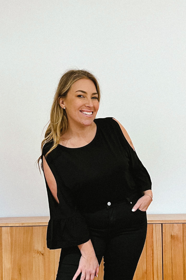 Sofia Bamboo Cold Shoulder Top - Black