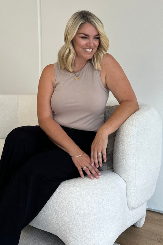 Elara Bamboo Tank - Pebble