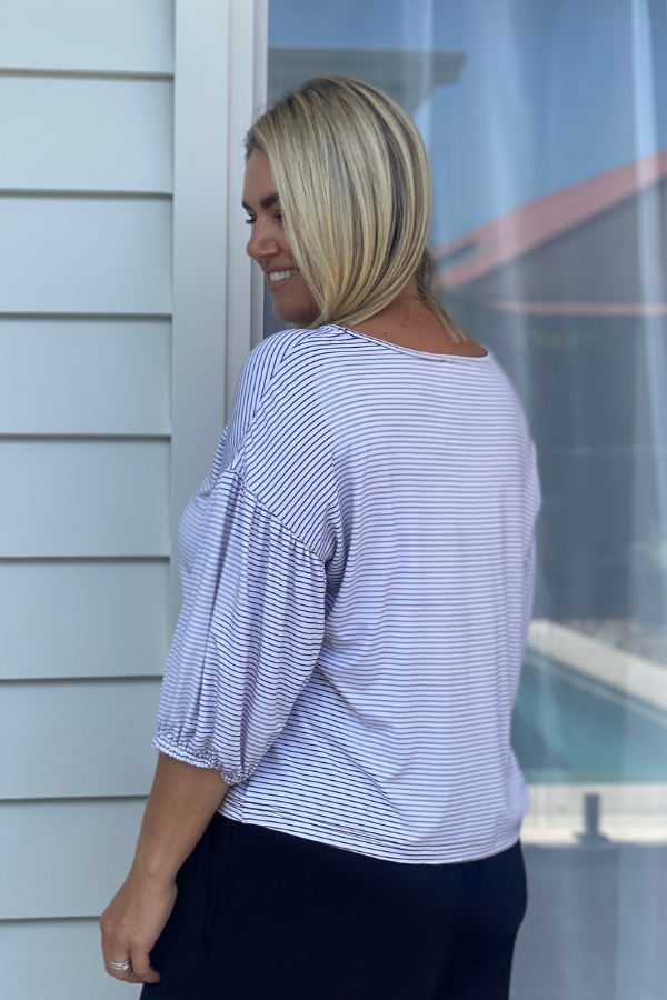 Lexi Bamboo Top - Black Stripe