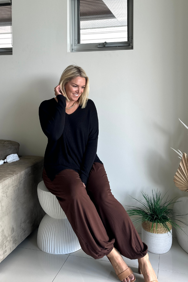 Piper Bamboo Pant - Chocolate
