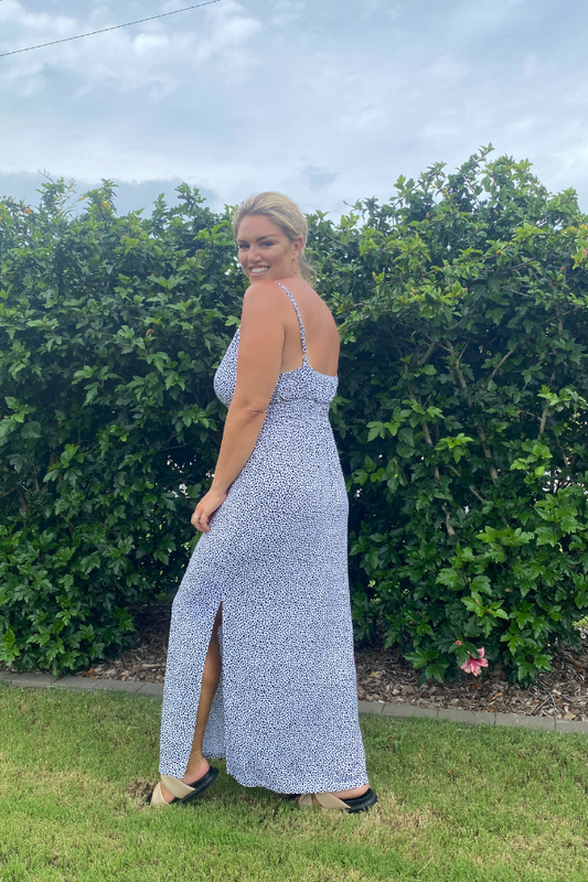 STELLA MAXI BAMBOO DRESS - BLACK SPOT - Final Sale