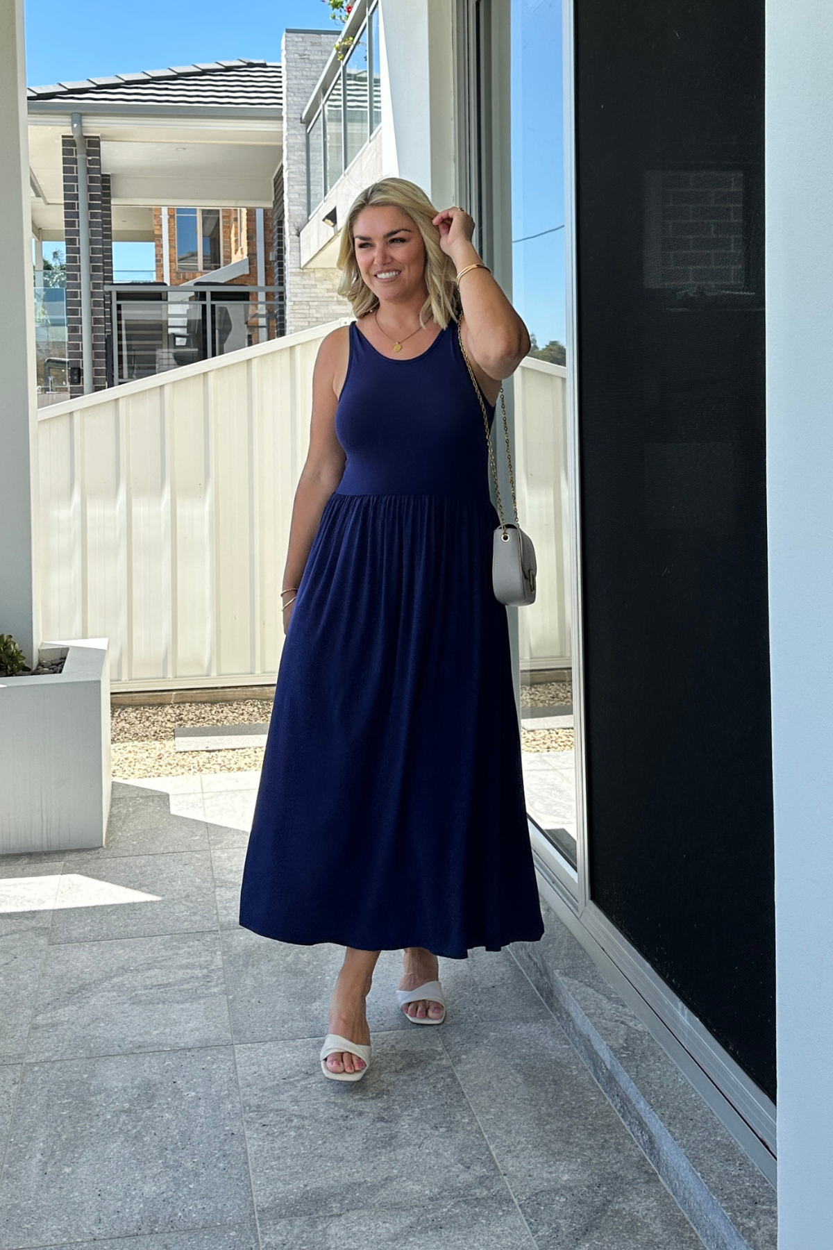 Cassia Bamboo Dress - Navy