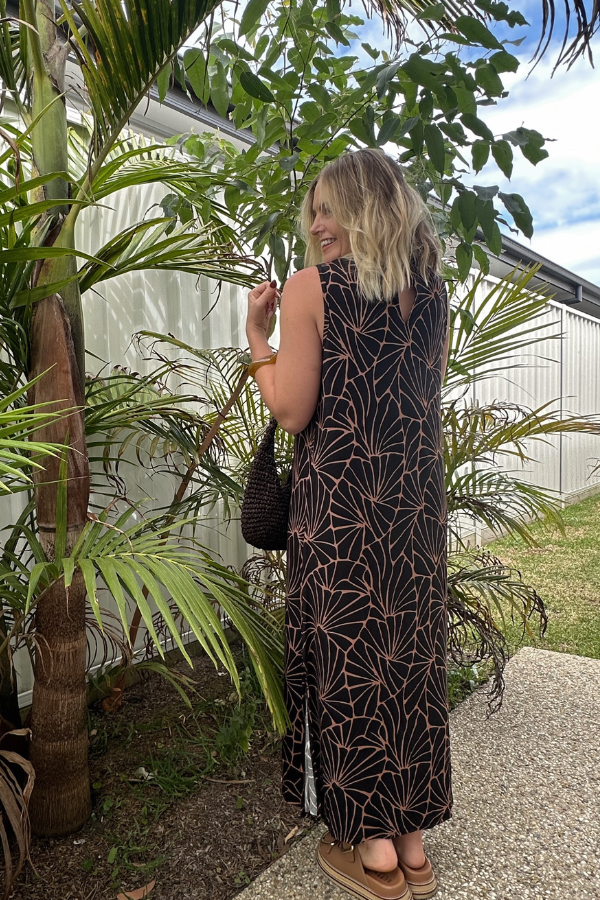Riley Bamboo Dress - Shell Print