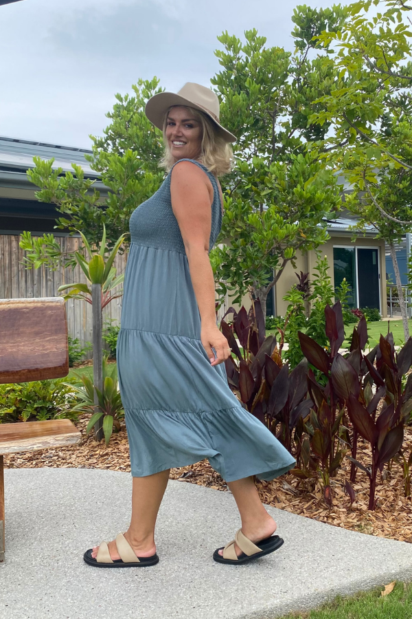 Ivy One Shoulder Bamboo Dress in Sage – Natali The Label