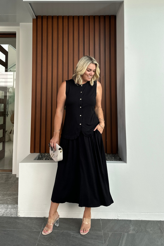 Penelope Bamboo Skirt - Black