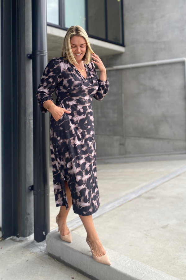 Ember Bamboo Dress - Espresso Leopard