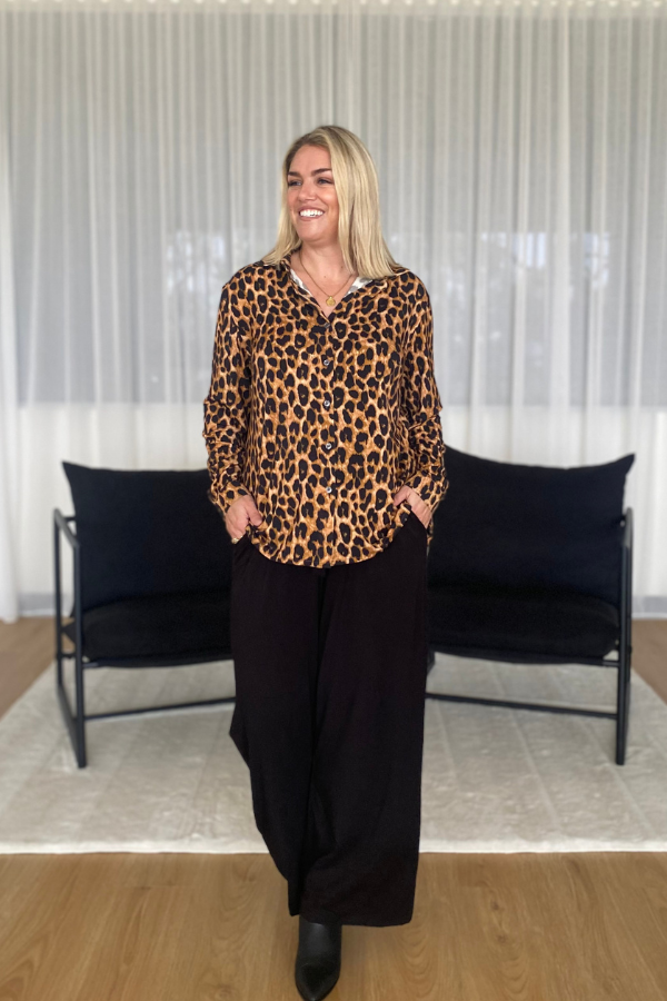 Isla Bamboo Shirt - Leopard