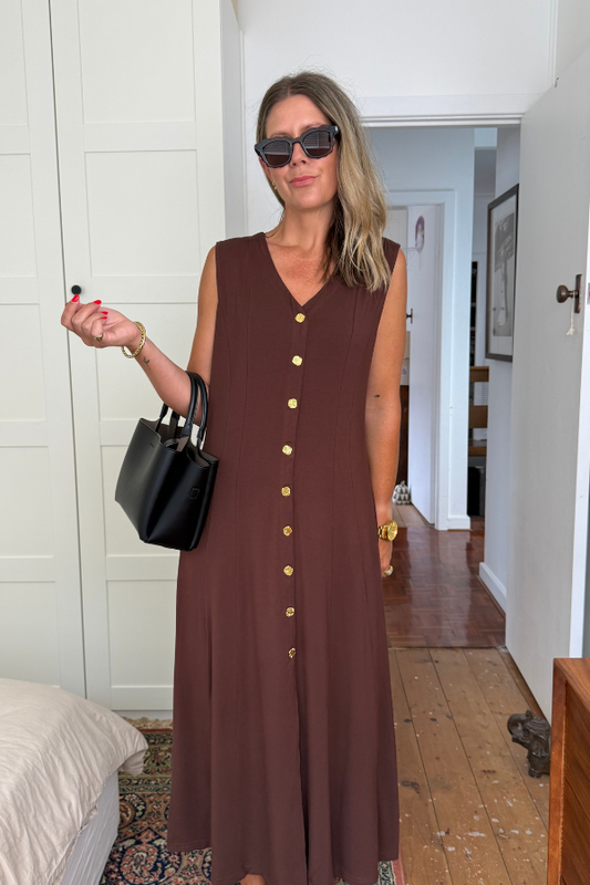 Selene Bamboo Dress - Chocolate