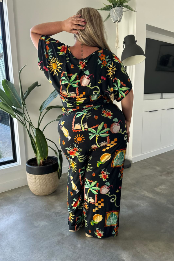 Alexa Bamboo Wide Leg Pant - Paradise Print