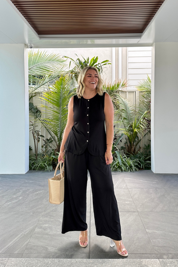 Kaia Bamboo Vest - Black