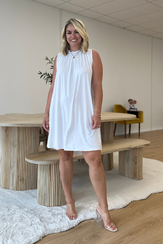 Jamie Bamboo Dress - White