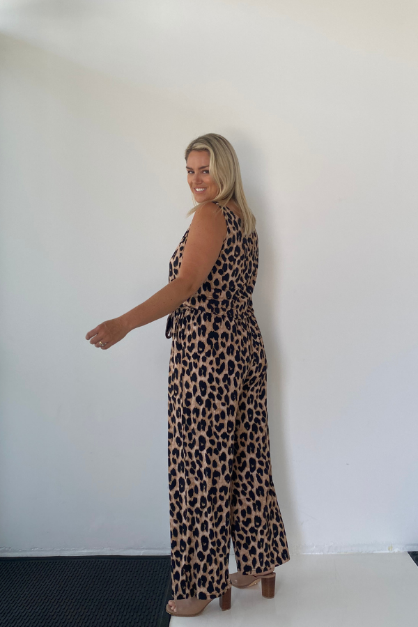 Alexa Bamboo Wide Leg Pant - Luxe Leopard