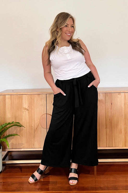 Alexis Bamboo 7/8 Length Pant - Black