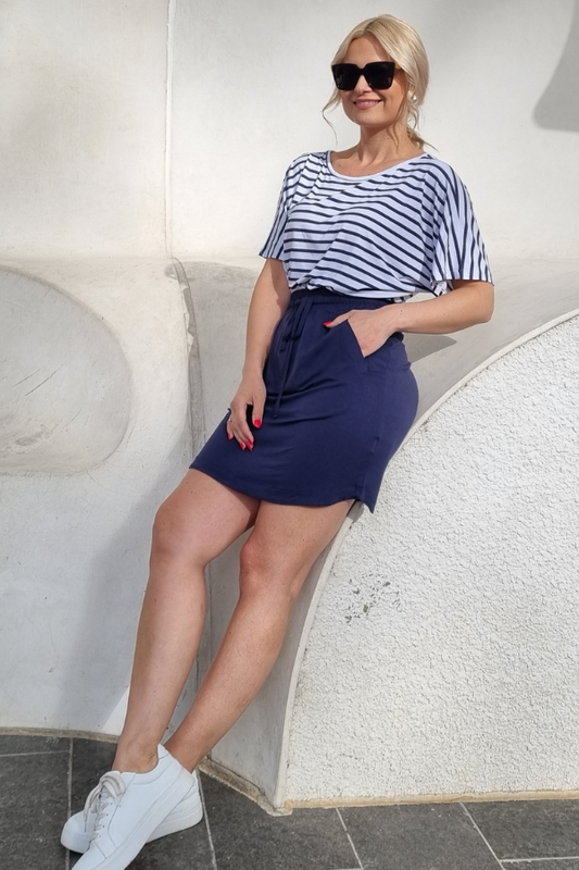 Thalia Bamboo Skirt - Navy - Final Sale