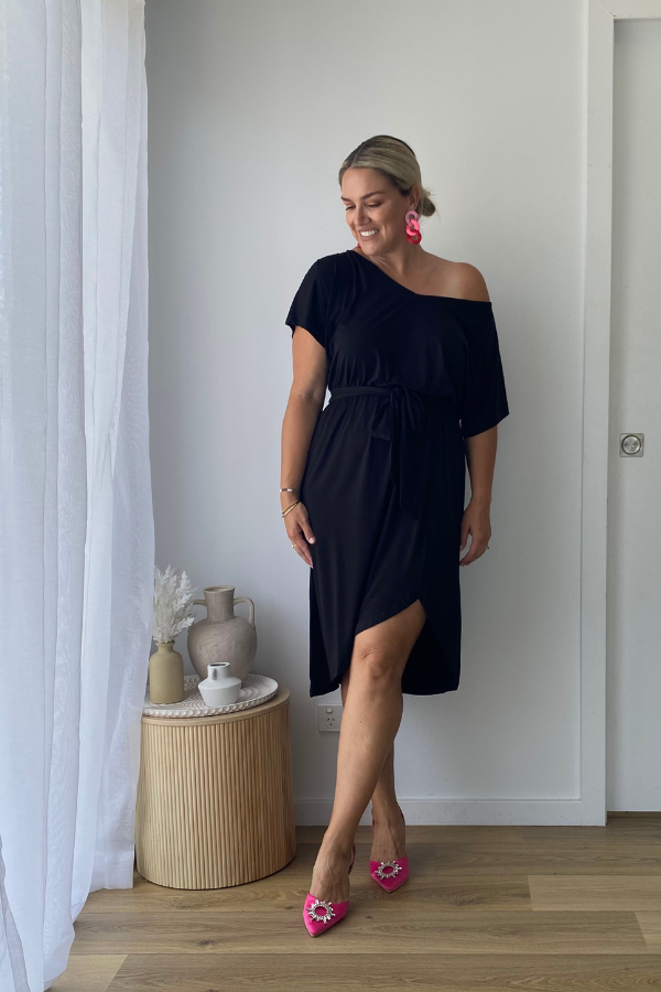 Eleni Midi Dress - Black