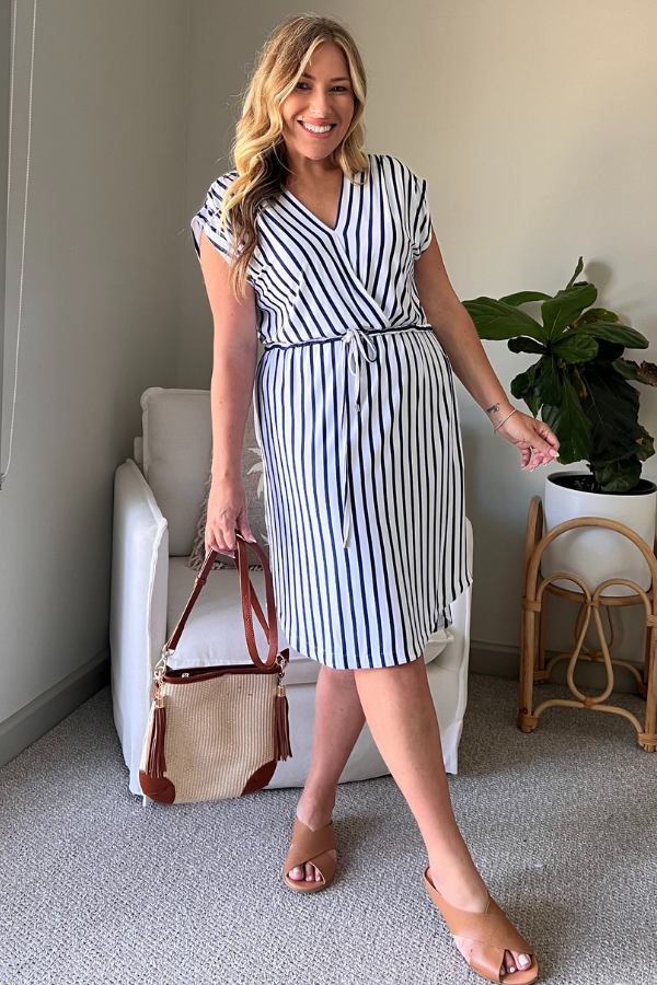 Ellie Bamboo Dress - Santorini Stripe