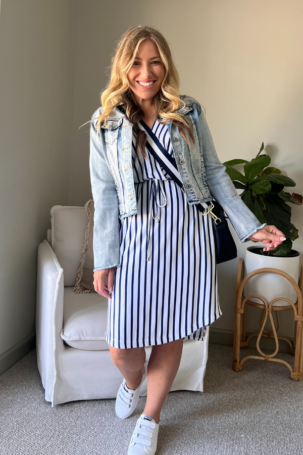 Ellie Bamboo Dress - Santorini Stripe