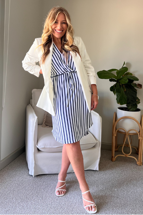 Ellie Bamboo Dress - Santorini Stripe