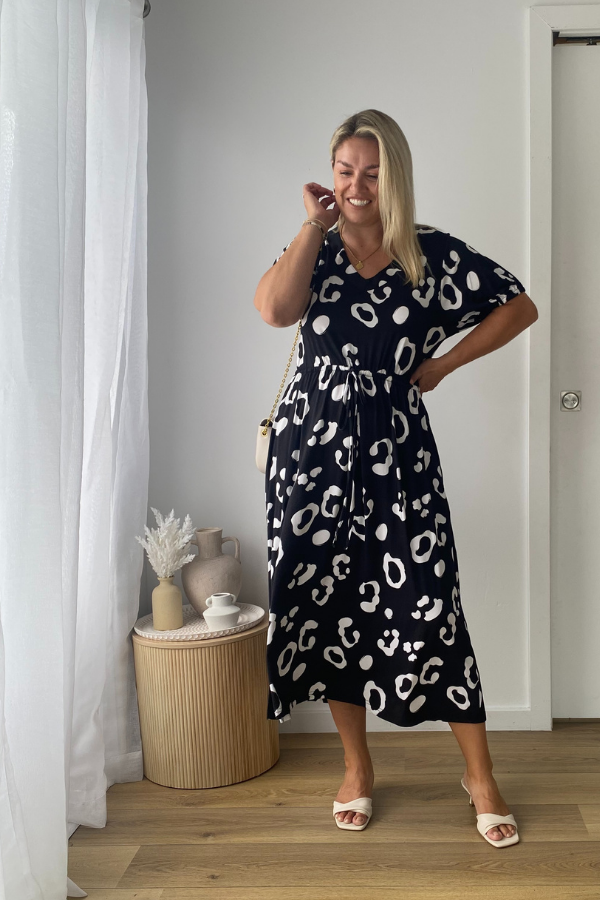 Zia Bamboo Dress - Snow Leopard