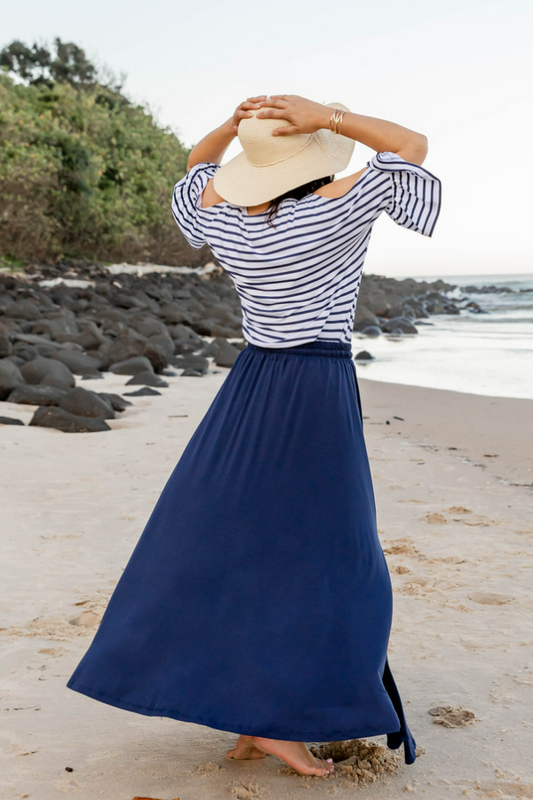 Penelope Maxi Skirt - Navy - Final Sale