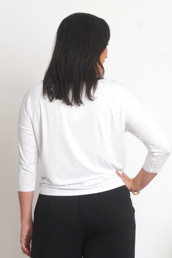Zina Tie Front Top - White