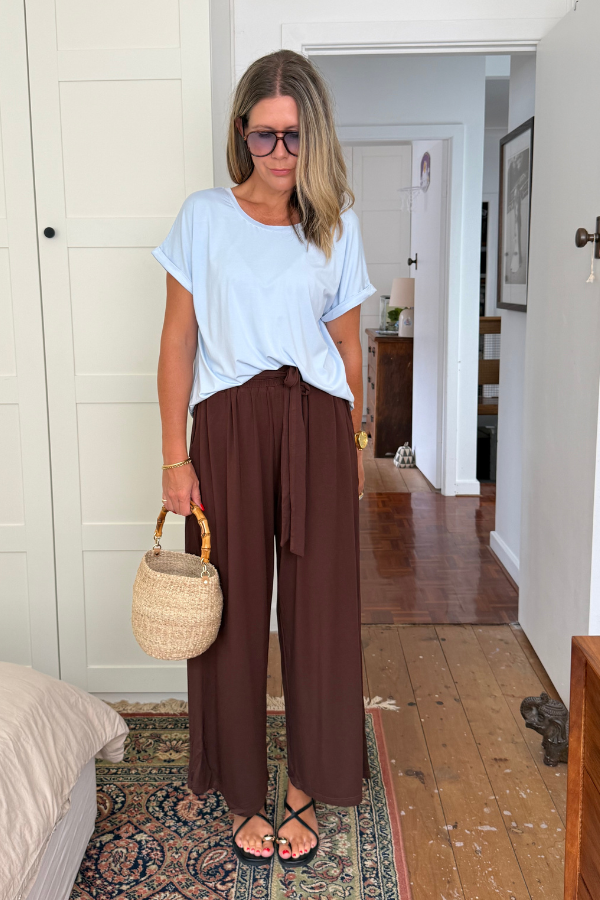 Mila Bamboo Tee - Soft Blue