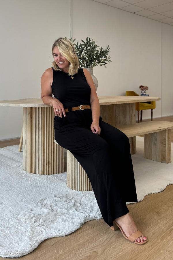 Elara Bamboo Tank - Black