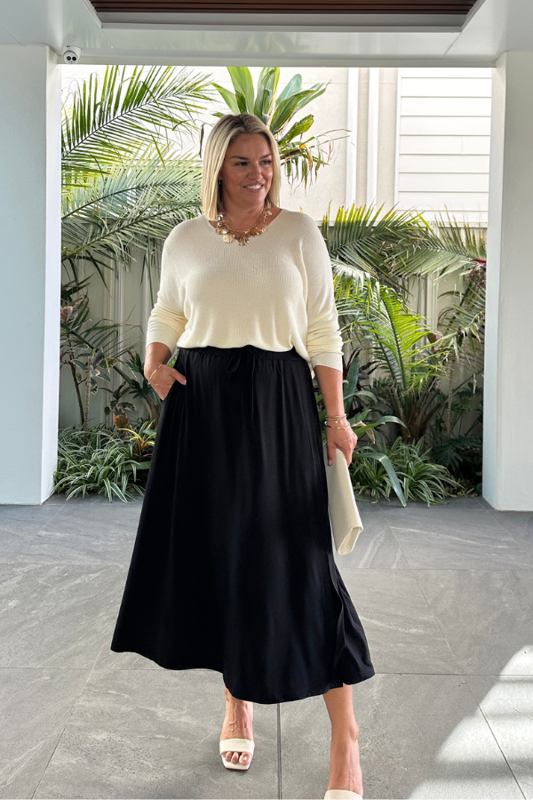 Kailee Bamboo Skirt - Black