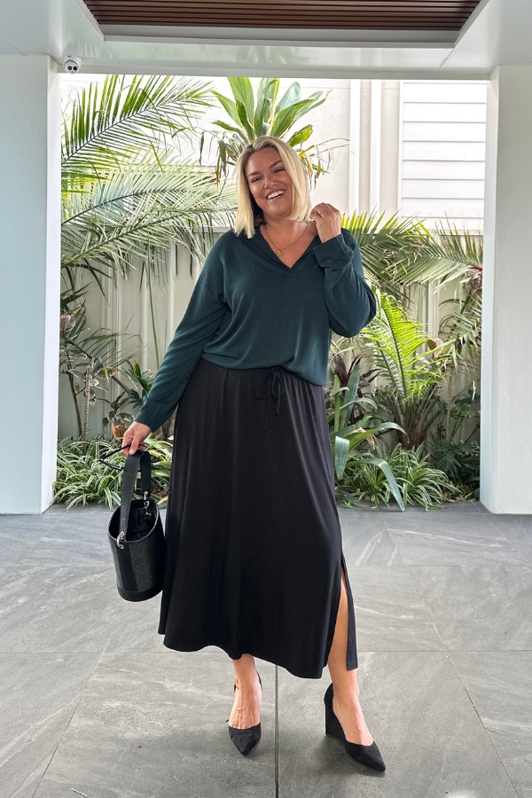Kailee Bamboo Skirt - Black