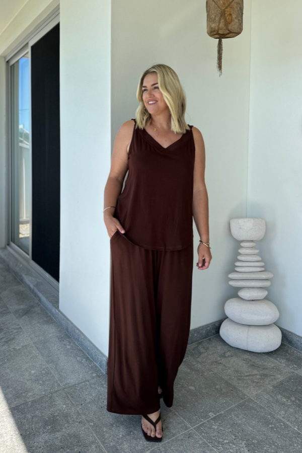 Alexa Bamboo Pant - Chocolate