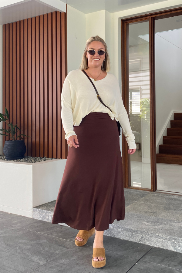 Raya Bamboo Skirt - Chocolate