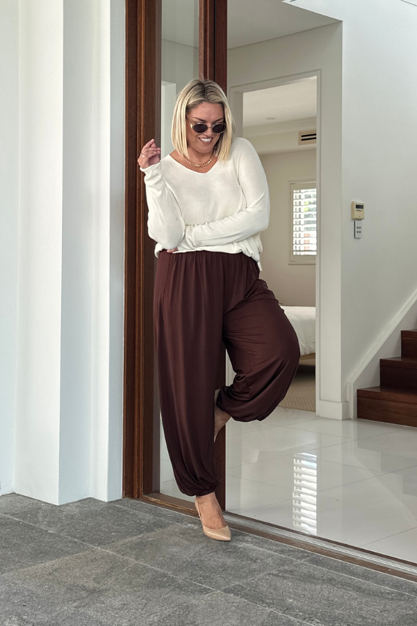 Piper Bamboo Pant - Chocolate
