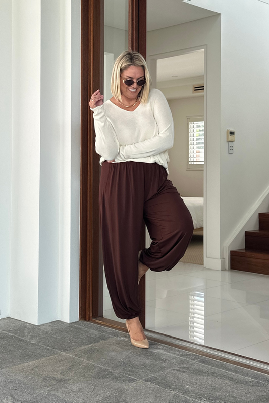 Piper Bamboo Pant - Chocolate