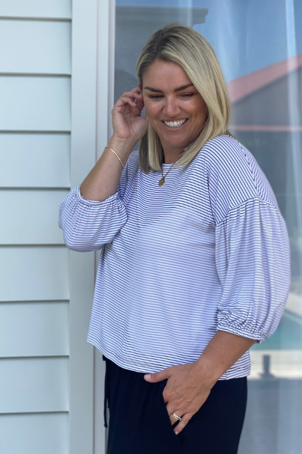 Lexi Bamboo Top - Black Stripe