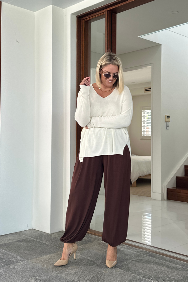 Piper Bamboo Pant - Chocolate