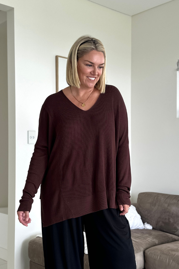 Addison Bamboo Jumper - Chocolate