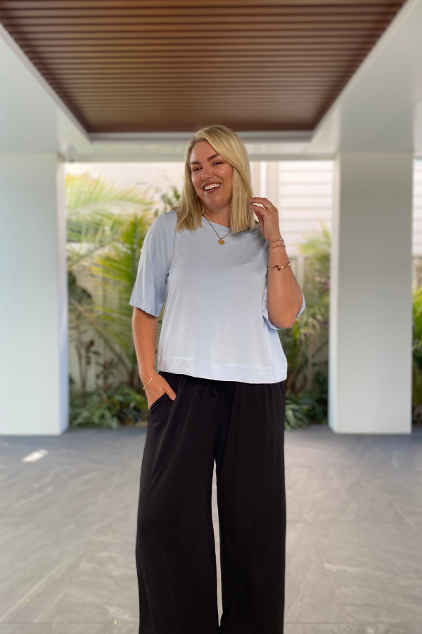 Mara Bamboo Top - Soft Blue