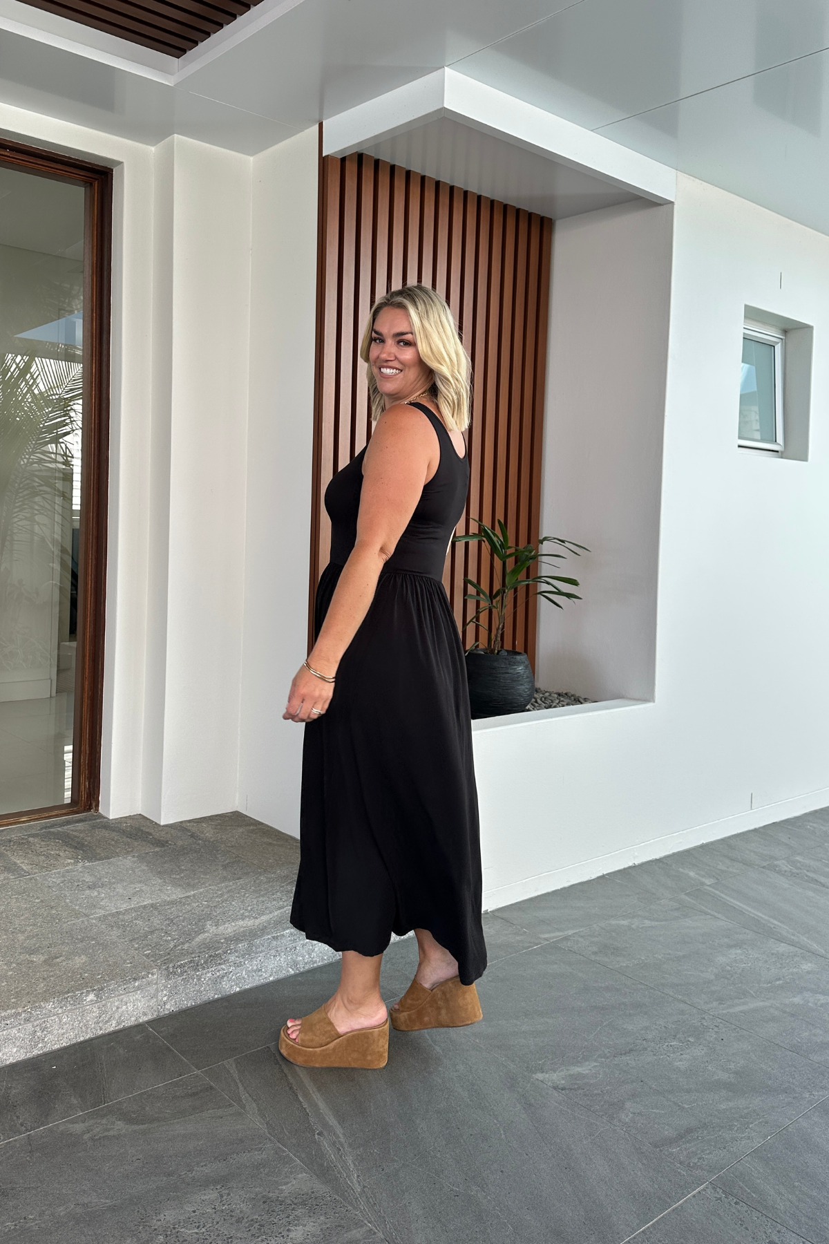 Cassia Bamboo Dress - Black