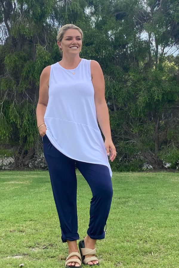 Carissa Bamboo Straight Leg Pant - Navy