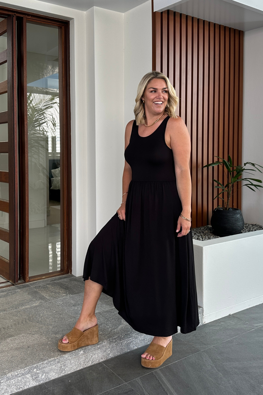 Cassia Bamboo Dress - Black