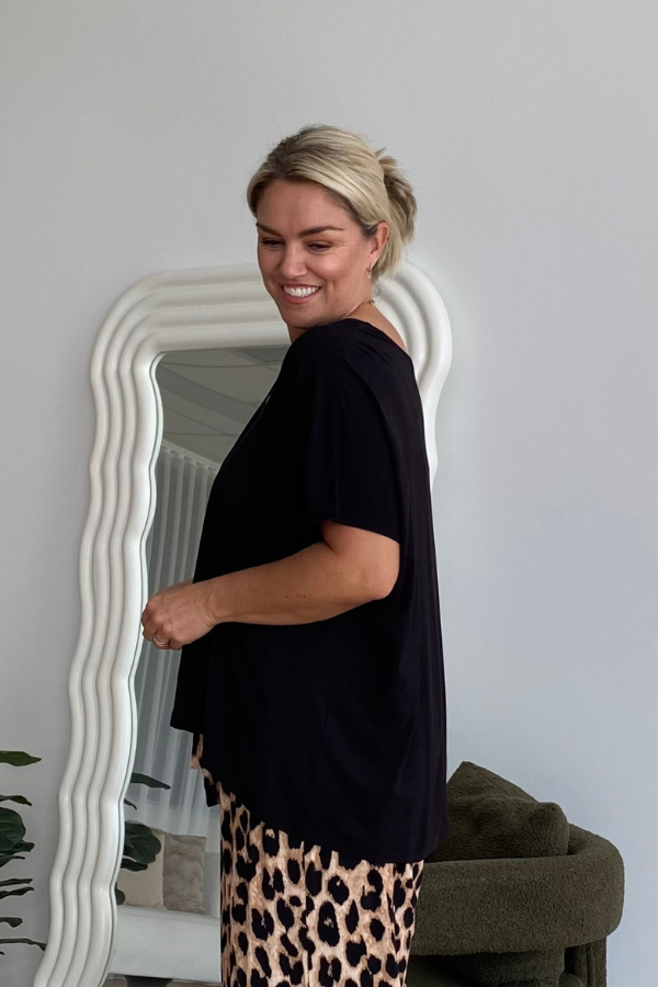Olivia Bamboo Top - Black