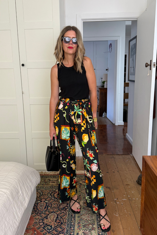 Alexa Bamboo Wide Leg Pant - Paradise Print