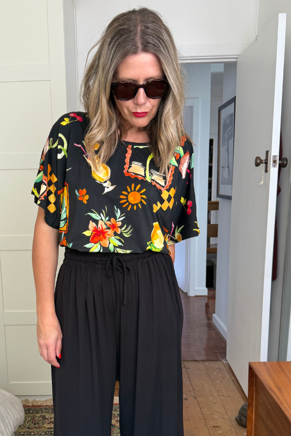 Chloe Short Sleeve Top - Paradise Print