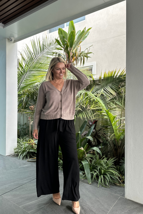 Jayda Bamboo Cardigan - Warm Taupe