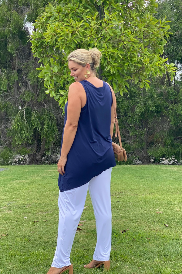 Carissa Bamboo Straight Leg Pant - White