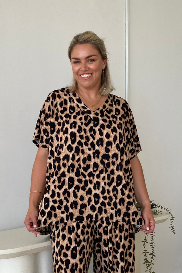 Olivia Bamboo Top - Luxe Leopard