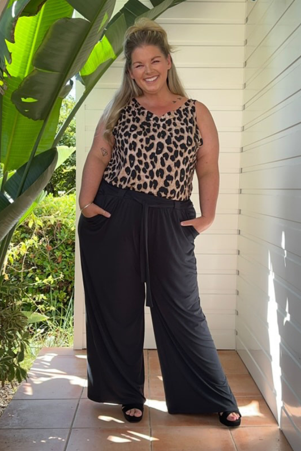 Alexa Bamboo Wide Leg Pant - Storm