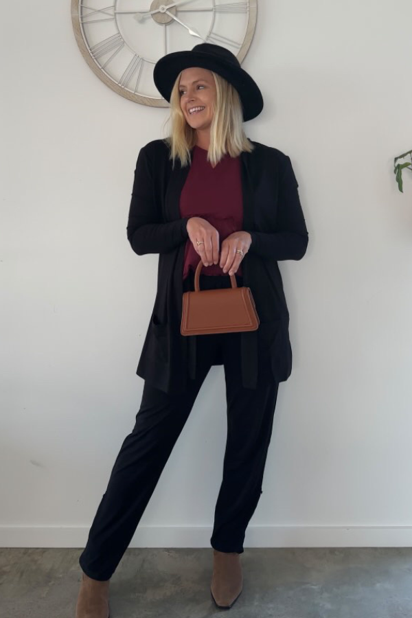 Carissa Bamboo Straight Leg Pant - Black
