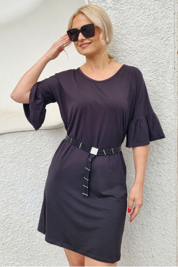 Fotini Bamboo Shift Dress - Black