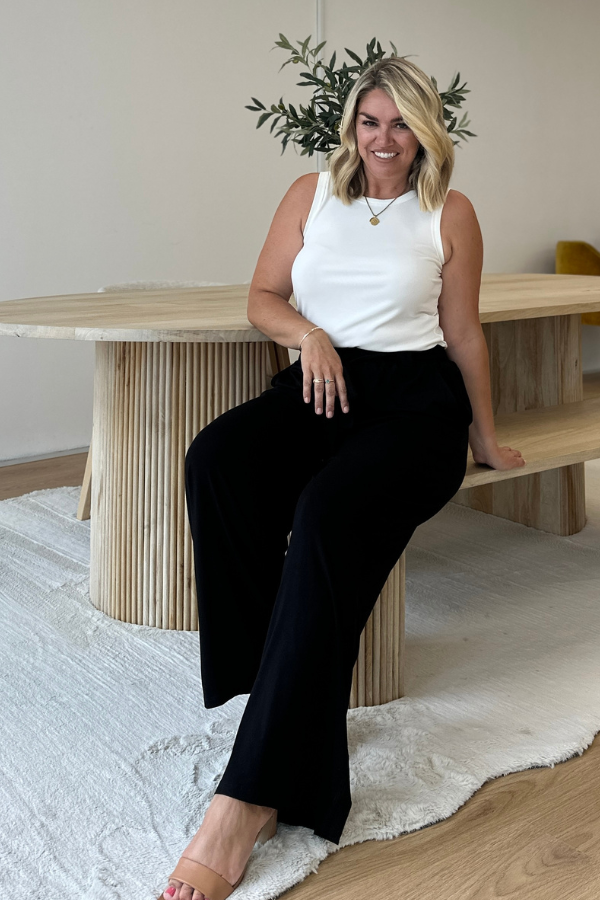 Alexa Bamboo Pant (Petite Length) - Black